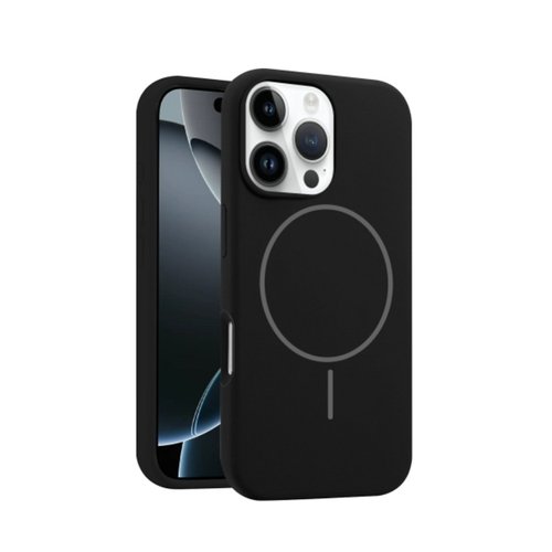 CUSTODIA CELLULARE DI SILICONE LIQUIDO + MAGNETICO PER APPLE IPHONE 16 PRO MAX NERO