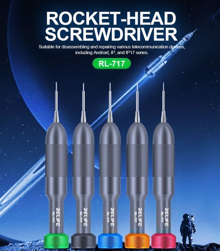 RELIFE RL-717A SET DI CACCIAVITI A RAZZO (0.8MM PENTALOBO / 1.5MM PHILLIPS / 0.6MM TRI POINT / 2.5MM PINHEAD / IP17 TORX CACCIAVITE)