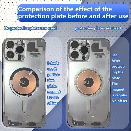 LANRUI Z9 IPHONE SCHEDA DI PROTEZIONE MAGNETICA PER LA RICARICA WIRELESS IMPEDISCE AI MAGNETI DI SPOSTARSI O CADERE DURANTE LA SOSTITUZIONE DEL VETRO POSTERIORE PER IPHONE 11 / 12 / 13 / 14 / 15 / 16 PRO MAX