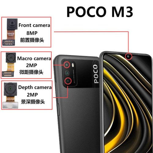 CAMERA MACRO 2MP PER XIAOMI POCO M3 (M2010J19CG M2010J19CI) ORIGINALE