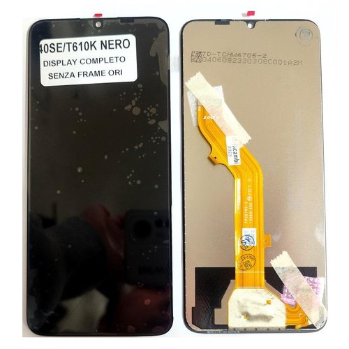 DISPLAY LCD + TOUCHSCREEN DISPLAY COMPLETO SENZA FRAME PER TCL 40 SE (T610K T610K2 T610P T610P2) NERO ORIGINALE