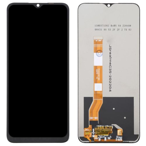 DISPLAY LCD + TOUCHSCREEN DISPLAY COMPLETO SENZA FRAME PER REALME C35 (RMX3511) / NARZO 50A PRIME (RMX3516) NERO