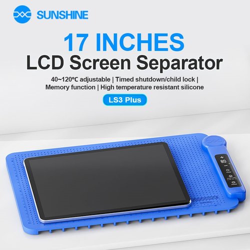 SUNSHINE LS3 PLUS LCD DISPOSITIVO DI RIMOZIONE DELLO SCHERMO RISCALDAMENTO RAPIDO CONTROLLO PRECISO DELLA TEMPERATURA (40~120℃) SILICONE RESISTENTE ALLE ALTE TEMPERATURE