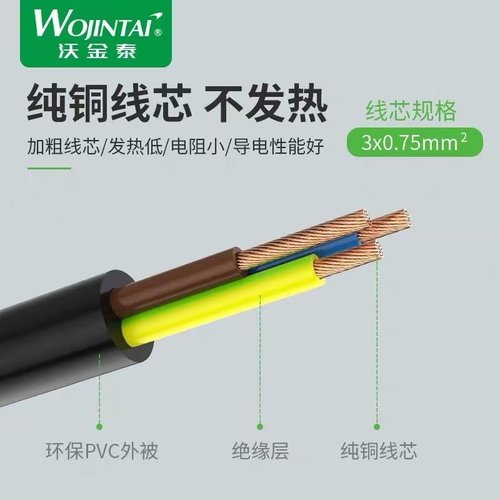 WOJINTAI CAVO DI ALIMENTAZIONE CON CORE IN RAME PURO PER COMPUTER 1.5M