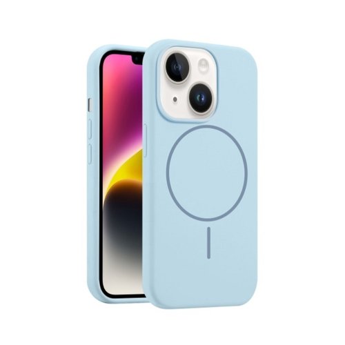 CUSTODIA CELLULARE DI SILICONE LIQUIDO + MAGNETICO PER APPLE IPHONE 14 PLUS BLU