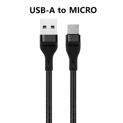 CAVO DATI DA 2A USB-A A MICRO USB RICARICA LUNGHEZZA 1M (NERO)
