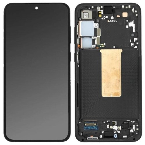 TOUCHSCREEN + DISPLAY AMOLED DISPLAY COMPLETO + FRAME PER SAMSUNG GALAXY S23 PLUS 5G / S23+ 5G S916B NERO FANTASMA SCHERMO SERVICE PACK + FRAME (NON ORIGINALE)