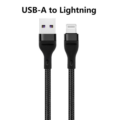 CAVO DATI DA 2.4A USB-A A LIGHTNING RICARICA LUNGHEZZA 1M (NERO)