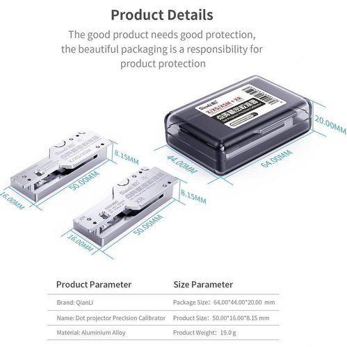 (Prenotazione) QIANLI CALIBRATORE DI PRECISIONE DEL PROIETTORE A PUNTI PER APPLE IPHONE X / XR / XS / XS MAX