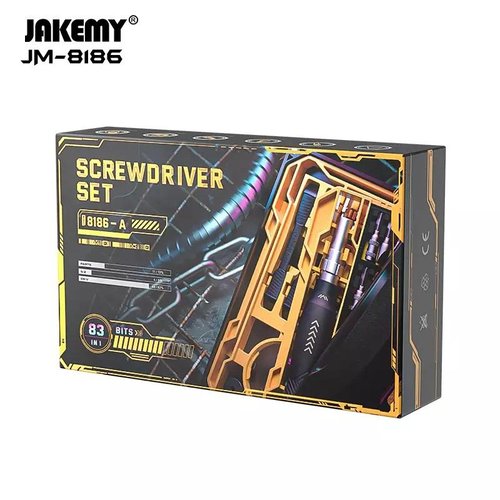 JAKEMY JM-8186A 83 IN 1 SET DI CACCIAVITE MAGNETICO PRECISIONE CR-V (NERO)