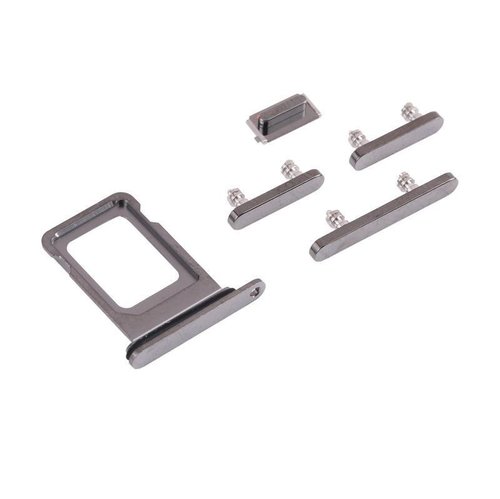 (Prenotazione) SET 4 PEZZI PORTA-SIM + TASTI VOLUME + TASTI POWER E TASTO VIBRAZIONE PER APPLE IPHONE 13 PRO 6.1 / IPHONE 13 PRO MAX 6.7 NERO