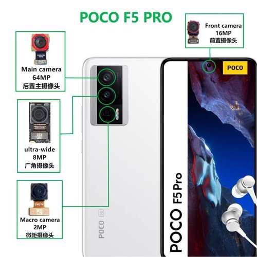 CAMERA POSTERIORE 64MP PER XIAOMI POCO F5 PRO (23013PC75G) ORIGINALE