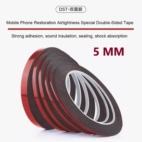 AMAOE DST-030 NASTRO BIADESIVO NERO 5MM / 10M PER RIPARAZIONE CELLULARI