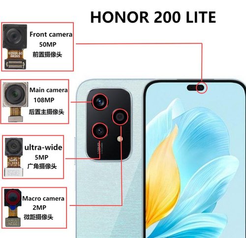 CAMERA POSTERIORE 108MP PER HONOR 200 LITE (LLY-NX1) ORIGINALE