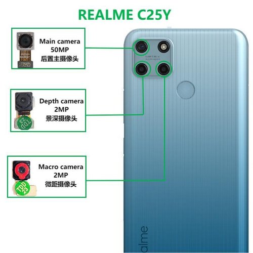 CAMERA POSTERIORE 50MP PER REALME C25Y (RMX3265 RMX3268 RMX3269) ORIGINALE
