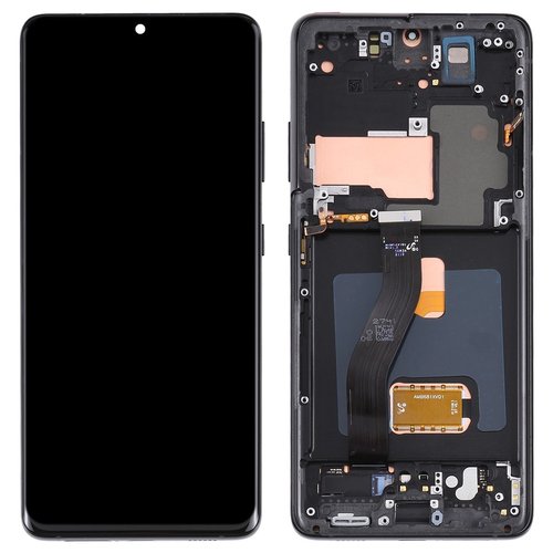 DISPLAY LCD + TOUCHSCREEN DISPLAY COMPLETO + FRAME PER SAMSUNG GALAXY S21 ULTRA 5G G998B FANTASMA NERO OEM OLED