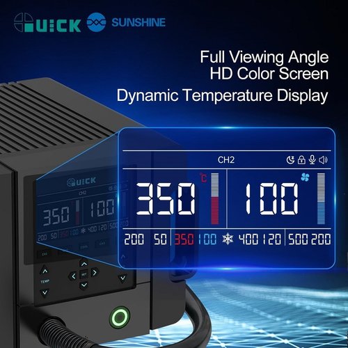 (Prenotazione) QUICK 861 PRO 1300W STAZIONE DISSALDANTE AD ARIA CALDA CON VOCE INTELLIGENTE TEMPERATURA 50-500°C (VENTO DRITTO)