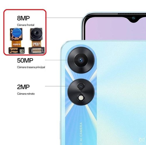 CAMERA ANTERIORE 8MP PER OPPO A78 5G (CPH2483 CPH2495) / A58 5G (PFTM20)