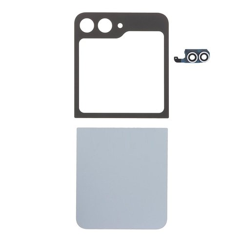 SET 2 PEZZI COVER POSTERIORE PER SAMSUNG GALAXY Z FLIP6 5G F741B ARGENTO