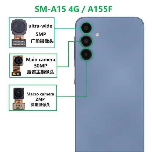 ANGOLO AMPIO CAMERA POSTERIORE PICCOLO 5MP PER SAMSUNG GALAXY A15 4G A155F / A15 5G A156B ORIGINALE