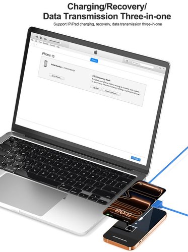 ISOFT IS-006 IP DOPPIA TESTA RIPARARE IL CAVO DATI (MICRO TYPE-C / IP LIGHTNING) V2.0 PER IPHONE 6 / 7 / 8 / X / 11 / 12 / 13 / 14 / 15 / 16 / 17 SERIES / IPAD SERIES