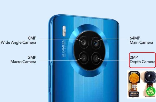 CAMERA PROFONDITA 2MP PER HUAWEI NOVA 8I (NEN-L22 NEN-LX1) / HONOR 50 LITE (NTN-L22 NTN-LX1 NTN-LX3) ORIGINALE