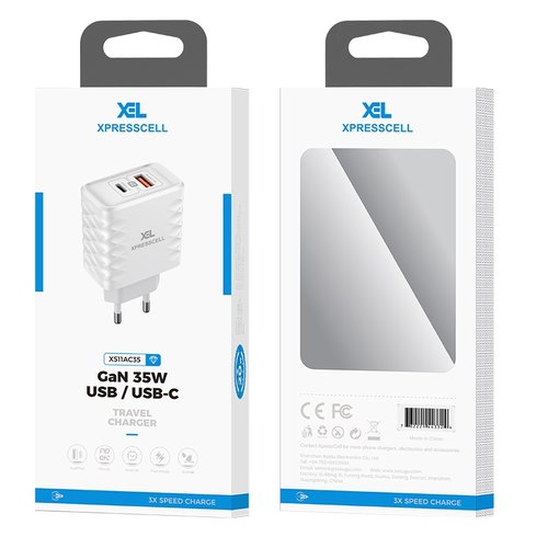 X511 PD35W CARICATORE EU USB-C (35W MAX) + USB-A (30W MAX)