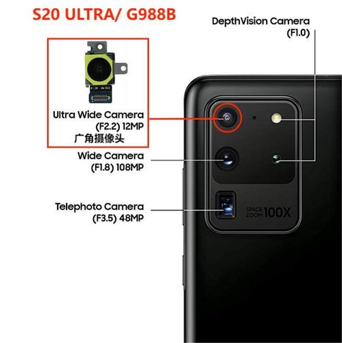 ANGOLO AMPIO CAMERA POSTERIORE PICCOLO 12MP PER SAMSUNG GALAXY S20 ULTRA G988B