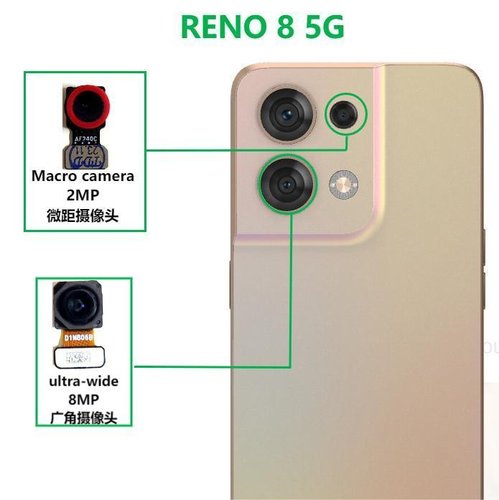 ANGOLO AMPIO CAMERA POSTERIORE PICCOLO 8MP PER OPPO RENO8 5G (CPH2359)