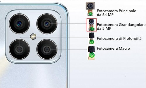 ANGOLO AMPIO CAMERA POSTERIORE PICCOLO 5MP PER HONOR X8 (TFY-LX1 TFY-LX2 TFY-LX3)