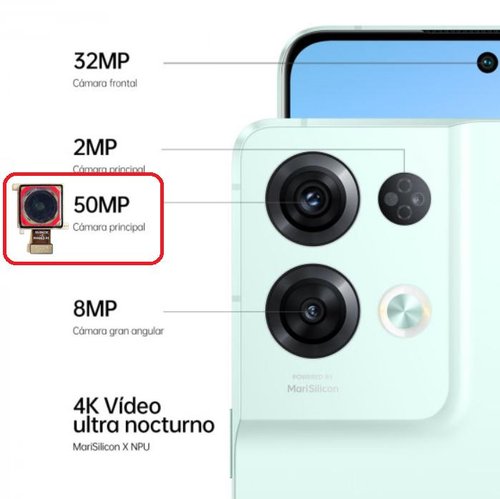 CAMERA POSTERIORE 50MP PER OPPO RENO8 PRO (CPH2357) / RENO 8 PRO+ 5G (PFZM10) ORIGINALE