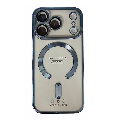 CUSTODIA CELLULARE DI ELETTROPLASTICA + PROTEZIONE LENTI + MAGNETICA PER APPLE IPHONE 17 PRO BLU