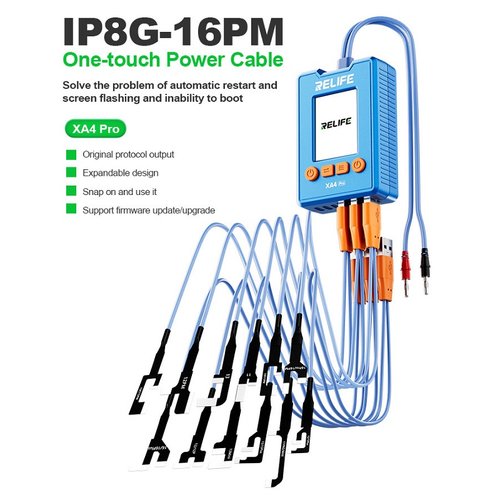 RELIFE XA4 PRO CAVO DI ALIMENTAZIONE CON UN SOLO PULSANTE PER APPLE IPHONE 8G / 8P / X / XS / XR / XS MAX / 11 / 11 PRO / 11 PRO MAX / 12 / 12 MINI / 12 PRO / 12 PRO MAX / 13 / 13 MINI / 13 PRO / 13 PRO MAX / 14 / 14 PLUS / 14 PRO / 14 PRO MAX / 15 / 15 PLUS / 15 PRO / 15 PRO MAX / 16 / 16 PLUS / 16 PRO / 16 PRO MAX