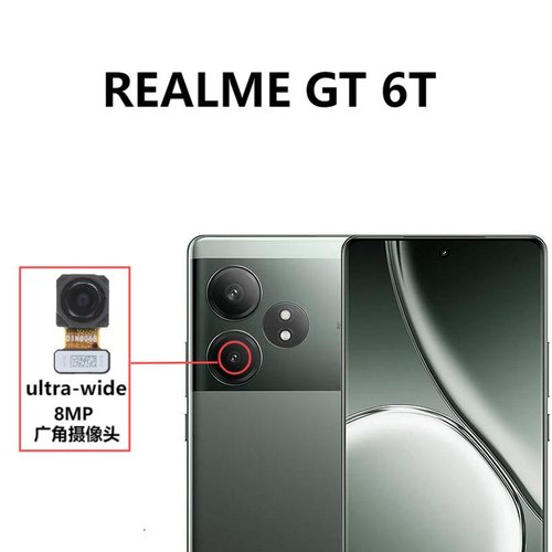 ANGOLO AMPIO CAMERA POSTERIORE PICCOLO 8MP PER REALME GT 6T (RMX3853) / REALME GT 6 (RMX3851) ORIGINALE