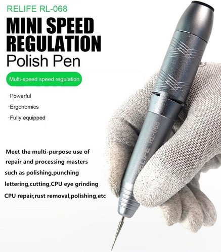 RELIFE RL-068 MINI PENNA LUCIDANTE MULTIFUNZIONALE REGOLAZIONE A 6 VELOCITà DOTATO DI 8 TESTE DI MACINAZIONE