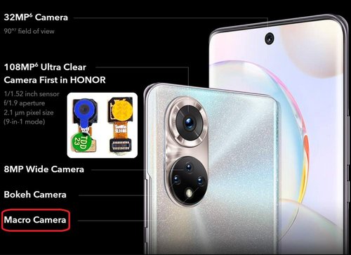 CAMERA MACRO 2MP PER HUAWEI HONOR 50 (NTH-AN00 NTH-NX9) ORIGINALE