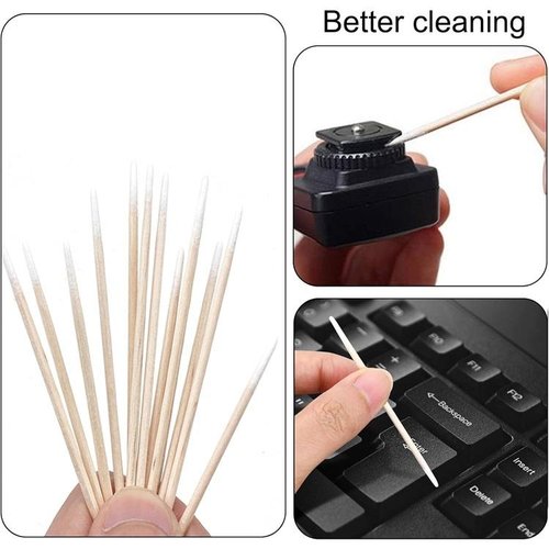 TAMPONE DI COTONE A DOPPIA ESTREMITA APPUNTITA PER RIPARAZIONE CELLULARE (100 PZ)