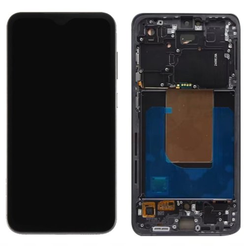 TOUCHSCREEN + DISPLAY AMOLED DISPLAY COMPLETO + FRAME PER SAMSUNG GALAXY S24 FE S721B GRAFITE / NERO ORIGINALE (SERVICE PACK)