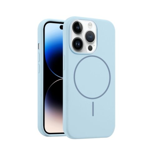CUSTODIA CELLULARE DI SILICONE LIQUIDO + MAGNETICO PER APPLE IPHONE 14 PRO MAX BLU