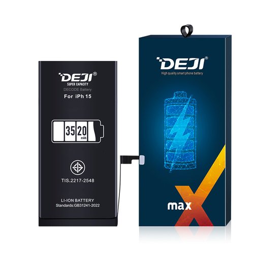 DEJI BATTERIA DE GRANDE CAPACITA (3520 MAH) PER APPLE IPHONE 15 6.1 (DIAGNOSTICABILE BATTERIA NON È NECESSARIA LA SALDATURA CAVO BATTERIA ORIGINALE NESSUN MESSAGGIO "PARTE SCONOSCIUTA") (RICHIEDE AGGIORNAMENTO ALL'ULTIMA VERSIONE)