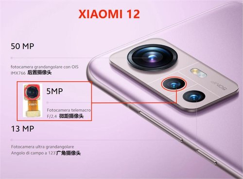 CAMERA MACRO 5MP PER XIAOMI 12X / 12 (2201123G 2201123C) ORIGINALE