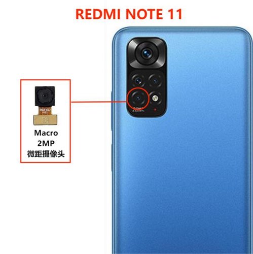 CAMERA MACRO 2MP PER XIAOMI REDMI NOTE 11 (2201117TG 2201117TI 2201117TY) / REDMI NOTE 11 PRO 5G (21091116I 2201116SG) / REDMI NOTE 11S (2201117SG 2201117SI) / REDMI NOTE 12S (2303CRA44A 23030RAC7Y 2303ERA42L) / POCO M4 PRO 4G (MZB0B5VIN 2201117PI 2201117PG)