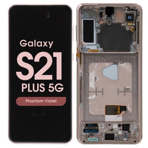 TOUCHSCREEN + DISPLAY LCD DISPLAY COMPLETO + FRAME PER SAMSUNG GALAXY S21 PLUS 5G G996B FANTASMA VIOLA ORIGINALE (SERVICE PACK)