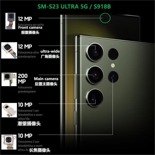 CAMERA POSTERIORE 200MP PER SAMSUNG GALAXY S23 ULTRA 5G S918B ORIGINAL