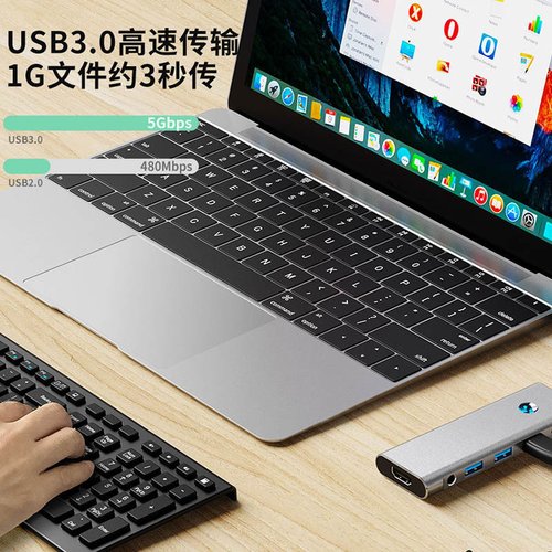 9 IN 1 HUB ADATTATORE ALLUMINIO SCHERMO SPENTO CON UN CLIC MODEL BYL-2410 USB-C TO (2 USB 2.0 / USB 3.0 / PD100W / HDMI 4K60HZ / 0.35mm AUDIO / TF / SD / USB-C) (CON IMBALLAGGIO)