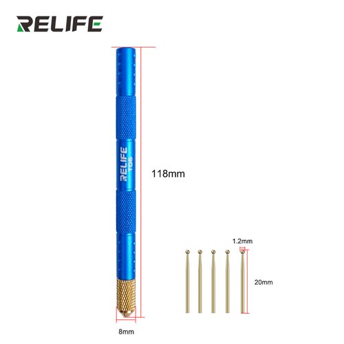 RELIFE TO6 SET DI AGHI DISSALDANTI IN RAME PURO CON PLACCATURA IN ORO PER LA DISSALDATURA DI CHIP DI PACCHETTI BGA