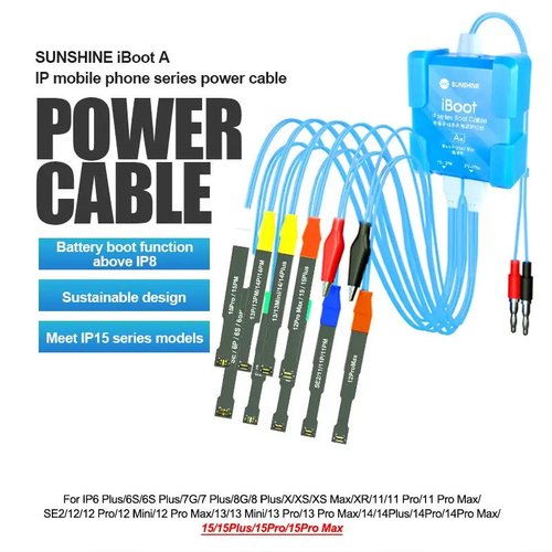 SUNSHINE iBOOT A CAVO PER ATTIVAZIONE BATTERIA IPHONE 6G - 12 SERIES 13 / 13 MINI / 13 PRO / 13 PRO MAX / 14 / 14 PLUS / 14 PRO / 14 PRO MAX / 15 / 15 PLUS / 15 PRO / 15 PRO MAX