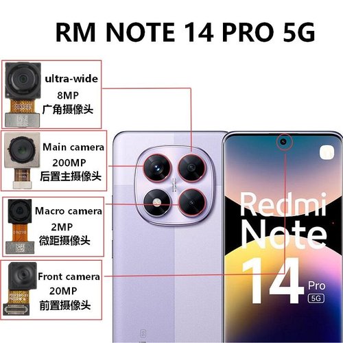 CAMERA POSTERIORE 200MP PER XIAOMI REDMI NOTE 14 PRO 5G (24090RA29G) ORIGINALE