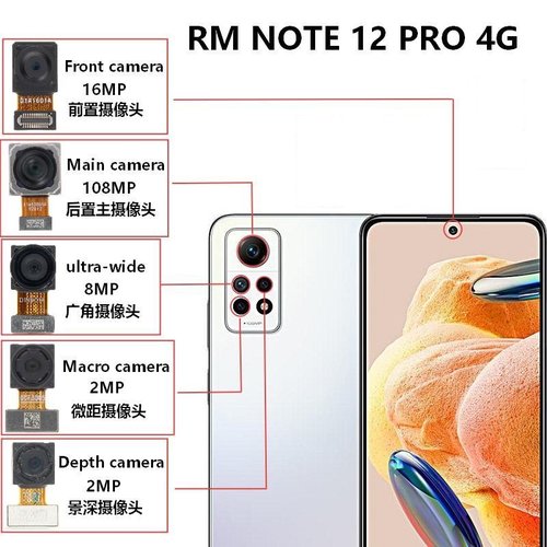 CAMERA POSTERIORE 108MP PER XIAOMI REDMI NOTE 12 PRO 4G (2209116AG 2209116AG) ORIGINALE