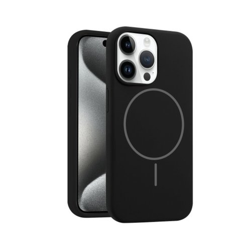 CUSTODIA CELLULARE DI SILICONE LIQUIDO + MAGNETICO PER APPLE IPHONE 15 PRO MAX NERO